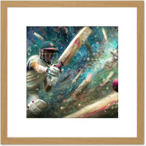Artery8 Action Cricket Sports in Motion Batsman Splatter Oil Painting Square Wooden Framed Wall Art Print Picture 8X8 Inch in Light Oak Light Oak Artery8 Action Cricket Sports in Motion Batsman Splatter Oil Painting Square Wooden Framed Wall Art Print Picture 8X8 Inch in Light Oak Light Oak