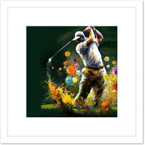 Artery8 Golfer Golf Course Golfing Sport Oil Painting Swing Out of Bunker Green Yellow Painting Square Wooden Framed Wall Art Print Picture 8X8 Inch White Artery8 Golfer Golf Course Golfing Sport Oil Painting Swing Out of Bunker Green Yellow Painting Square Wooden Framed Wall Art Print Picture 8X8 Inch White
