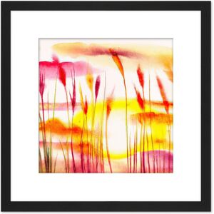Artery8 Abstract Wheat Field Nature Landscape Sunset Bright Watercolour Yellow Pink Red Orange Square Wooden Framed Wall Art Print Picture 8X8 Inch Black Artery8 Abstract Wheat Field Nature Landscape Sunset Bright Watercolour Yellow Pink Red Orange Square Wooden Framed Wall Art Print Picture 8X8 Inch Black