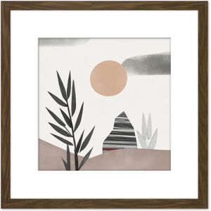 Artery8 Boho Bohemian Abstract Simple Grey Beige Muted Landscape Pastel Watercolour Painting Square Wooden Framed Wall Art Print Picture 8X8 Inch Brown Artery8 Boho Bohemian Abstract Simple Grey Beige Muted Landscape Pastel Watercolour Painting Square Wooden Framed Wall Art Print Picture 8X8 Inch Brown