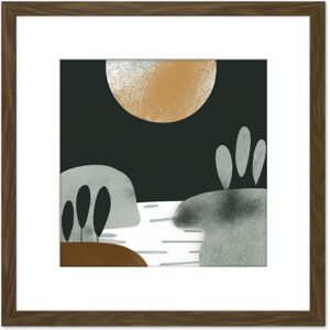 Artery8 Dark Green Gold Simple Boho Abstract Full Moon Sun Landscape Pastel Bohemian Painting Square Wooden Framed Wall Art Print Picture 8X8 Inch Brown Artery8 Dark Green Gold Simple Boho Abstract Full Moon Sun Landscape Pastel Bohemian Painting Square Wooden Framed Wall Art Print Picture 8X8 Inch Brown