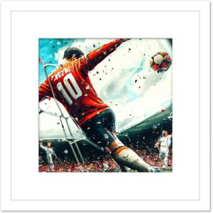 Artery8 Football Soccer Striker Abstract Sport Painting Square Wooden Framed Wall Art Print Picture 8X8 Inch in White White Artery8 Football Soccer Striker Abstract Sport Painting Square Wooden Framed Wall Art Print Picture 8X8 Inch in White White
