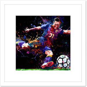 Artery8 Football Soccer Action Shot Penalty Kick Goal Abstract Sport Painting Square Wooden Framed Wall Art Print Picture 8X8 Inch in White White Artery8 Football Soccer Action Shot Penalty Kick Goal Abstract Sport Painting Square Wooden Framed Wall Art Print Picture 8X8 Inch in White White