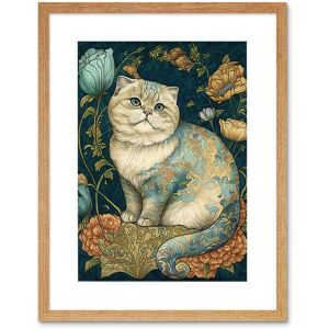 Artery8 Wall Art Print William Morris Inspired Cute Cat with Floral Pattern Fur & Flowers Colourful Modern Artwork Framed 9X7 Inch Size: W7" x H9" Beige W7" x H9" Artery8 Wall Art Print William Morris Inspired Cute Cat with Floral Pattern Fur & Flowers Colourful Modern Artwork Framed 9X7 Inch Size: W7" x H9" Beige W7" x H9"