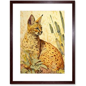 Artery8 Wall Art Print Serval Cat in Nature Detailed Watercolour & Ink Bright Artwork Framed 9X7 Inch in Brown Size: W7" x H9" Brown W7" x H9" Artery8 Wall Art Print Serval Cat in Nature Detailed Watercolour & Ink Bright Artwork Framed 9X7 Inch in Brown Size: W7" x H9" Brown W7" x H9"