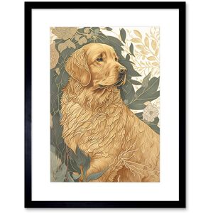 Artery8 Wall Art Print Golden Retriever Dog in Nature Soft Pastel Colour Artwork Framed 9X7 Inch in Black Size: W7" x H9" Black W7" x H9" Artery8 Wall Art Print Golden Retriever Dog in Nature Soft Pastel Colour Artwork Framed 9X7 Inch in Black Size: W7" x H9" Black W7" x H9"