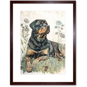 Artery8 Wall Art Print Rottweiler Dog Lying in Wildflowers Bright Watercolour Artwork Framed 9X7 Inch in Brown Size: W7" x H9" Brown W7" x H9" Artery8 Wall Art Print Rottweiler Dog Lying in Wildflowers Bright Watercolour Artwork Framed 9X7 Inch in Brown Size: W7" x H9" Brown W7" x H9"