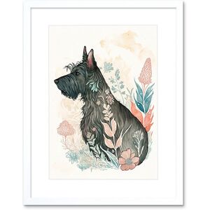 Artery8 Wall Art Print Scottish Terrier Dog in Flower Field Bright Modern Multicoloured Watercolour Artwork Framed 9X7 Inch in White Size: W7" x H9" White W7" x H9" Artery8 Wall Art Print Scottish Terrier Dog in Flower Field Bright Modern Multicoloured Watercolour Artwork Framed 9X7 Inch in White Size: W7" x H9" White W7" x H9"