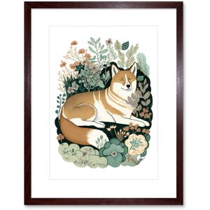 Artery8 Wall Art Print Shiba Inu Dog Lying in Flower Field Modern Stylised Artwork Framed 9X7 Inch in Brown Size: W7" x H9" Brown W7" x H9" Artery8 Wall Art Print Shiba Inu Dog Lying in Flower Field Modern Stylised Artwork Framed 9X7 Inch in Brown Size: W7" x H9" Brown W7" x H9"