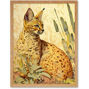Artery8 Wall Art Print Serval Cat in Nature Detailed Watercolour & Ink Bright Art Framed in Light Oak Size: W12" x H16" Light Oak W12" x H16" Artery8 Wall Art Print Serval Cat in Nature Detailed Watercolour & Ink Bright Art Framed in Light Oak Size: W12" x H16" Light Oak W12" x H16"