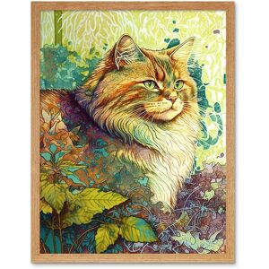 Artery8 Wall Art Print Siberian Cat in Nature Vibrant Colourful Modern Portrait Art Framed in Light Oak Size: W12" x H16" Light Oak W12" x H16" Artery8 Wall Art Print Siberian Cat in Nature Vibrant Colourful Modern Portrait Art Framed in Light Oak Size: W12" x H16" Light Oak W12" x H16"