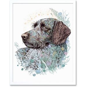 Artery8 Wall Art Print German Wirehead Pointer Dog Nature Spirit Animal Modern Multicoloured Art Framed in White Size: W12" x H16" White W12" x H16" Artery8 Wall Art Print German Wirehead Pointer Dog Nature Spirit Animal Modern Multicoloured Art Framed in White Size: W12" x H16" White W12" x H16"