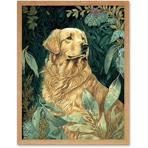 Artery8 Wall Art Print Golden Retriever Dog in Nature Modern Watercolour Art Framed in Light Oak Size: W12" x H16" Light Oak W12" x H16" Artery8 Wall Art Print Golden Retriever Dog in Nature Modern Watercolour Art Framed in Light Oak Size: W12" x H16" Light Oak W12" x H16"