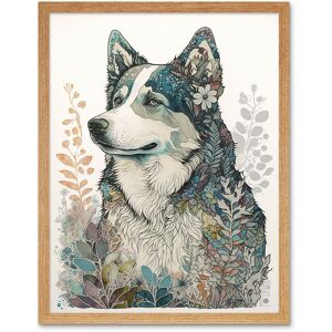 Artery8 Wall Art Print Siberian Husky Dog Nature Spirit Animal Modern Multicoloured Art Framed in Light Oak Size: W12" x H16" Light Oak W12" x H16" Artery8 Wall Art Print Siberian Husky Dog Nature Spirit Animal Modern Multicoloured Art Framed in Light Oak Size: W12" x H16" Light Oak W12" x H16"