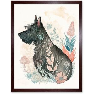 Artery8 Wall Art Print Scottish Terrier Dog in Flower Field Bright Modern Multicoloured Watercolour Art Framed in Brown Size: W12" x H16" Brown W12" x H16" Artery8 Wall Art Print Scottish Terrier Dog in Flower Field Bright Modern Multicoloured Watercolour Art Framed in Brown Size: W12" x H16" Brown W12" x H16"
