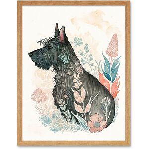 Artery8 Wall Art Print Scottish Terrier Dog in Flower Field Bright Modern Multicoloured Watercolour Art Framed in Light Oak Size: W12" x H16" Light Oak W12" x H16" Artery8 Wall Art Print Scottish Terrier Dog in Flower Field Bright Modern Multicoloured Watercolour Art Framed in Light Oak Size: W12" x H16" Light Oak W12" x H16"