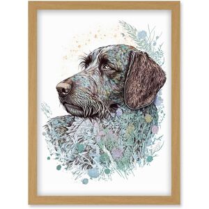 Artery8 German Wirehead Pointer Dog Nature Spirit Animal Modern Multicoloured Illustration Artwork Framed Wall Art Print A4 in Light Oak Light Oak Artery8 German Wirehead Pointer Dog Nature Spirit Animal Modern Multicoloured Illustration Artwork Framed Wall Art Print A4 in Light Oak Light Oak