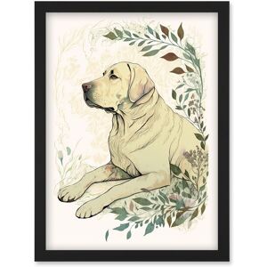 Artery8 Labrador Retriever Dog Lying in Field Modern Linocut Illustration Artwork Framed Wall Art Print A4 in Black Black Artery8 Labrador Retriever Dog Lying in Field Modern Linocut Illustration Artwork Framed Wall Art Print A4 in Black Black