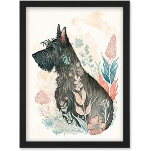 Artery8 Scottish Terrier Dog in Flower Field Bright Modern Multicoloured Watercolour Illustration Artwork Framed Wall Art Print A4 in Black Black Artery8 Scottish Terrier Dog in Flower Field Bright Modern Multicoloured Watercolour Illustration Artwork Framed Wall Art Print A4 in Black Black