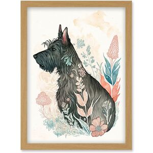 Artery8 Scottish Terrier Dog in Flower Field Bright Modern Multicoloured Watercolour Illustration Artwork Framed Wall Art Print A4 in Light Oak Light Oak Artery8 Scottish Terrier Dog in Flower Field Bright Modern Multicoloured Watercolour Illustration Artwork Framed Wall Art Print A4 in Light Oak Light Oak