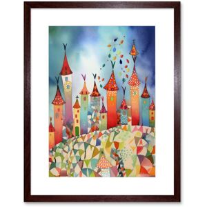 Artery8 Wall Art Print Celebration Day Cityscape Processional Street Folk Art Watercolour Painting Artwork Framed 9X7 Inch in Brown Size: W7" x H9" Brown W7" x H9" Artery8 Wall Art Print Celebration Day Cityscape Processional Street Folk Art Watercolour Painting Artwork Framed 9X7 Inch in Brown Size: W7" x H9" Brown W7" x H9"