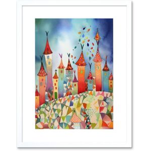 Artery8 Wall Art Print Celebration Day Cityscape Processional Street Folk Art Watercolour Painting Artwork Framed 9X7 Inch in White Size: W7" x H9" White W7" x H9" Artery8 Wall Art Print Celebration Day Cityscape Processional Street Folk Art Watercolour Painting Artwork Framed 9X7 Inch in White Size: W7" x H9" White W7" x H9"