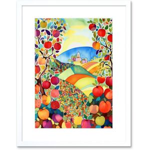 Artery8 Wall Art Print Apple Tree Orchard Fields In Summer Folk Art Landscape Watercolour Painting Artwork Framed 9X7 Inch in White Size: W7" x H9" White W7" x H9" Artery8 Wall Art Print Apple Tree Orchard Fields In Summer Folk Art Landscape Watercolour Painting Artwork Framed 9X7 Inch in White Size: W7" x H9" White W7" x H9"