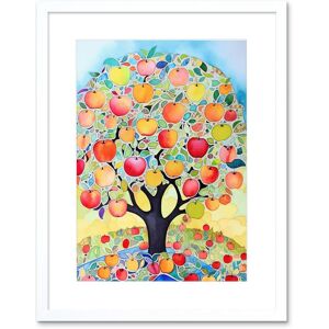 Artery8 Wall Art Print Apple Tree Fruit Harvest Day Folk Art Bright Watercolour Painting Artwork Framed 9X7 Inch in White Size: W7" x H9" White W7" x H9" Artery8 Wall Art Print Apple Tree Fruit Harvest Day Folk Art Bright Watercolour Painting Artwork Framed 9X7 Inch in White Size: W7" x H9" White W7" x H9"