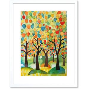 Artery8 Wall Art Print Apple Tree Orchard Abstract Folk Art Landscape Watercolour Painting Artwork Framed 9X7 Inch in White Size: W7" x H9" White W7" x H9" Artery8 Wall Art Print Apple Tree Orchard Abstract Folk Art Landscape Watercolour Painting Artwork Framed 9X7 Inch in White Size: W7" x H9" White W7" x H9"