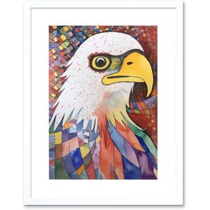 Artery8 Wall Art Print Bald Eagle Bird & Abstract Pattern Folk Art Watercolour Painting Artwork Framed 9X7 Inch in White Size: W7" x H9" White W7" x H9" Artery8 Wall Art Print Bald Eagle Bird & Abstract Pattern Folk Art Watercolour Painting Artwork Framed 9X7 Inch in White Size: W7" x H9" White W7" x H9"