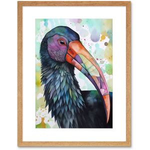 Artery8 Wall Art Print Northern Bald Ibis Bird With Multicoloured Beak Folk Art Watercolour Painting Artwork Framed 9X7 Inch Size: W7" x H9" Beige W7" x H9" Artery8 Wall Art Print Northern Bald Ibis Bird With Multicoloured Beak Folk Art Watercolour Painting Artwork Framed 9X7 Inch Size: W7" x H9" Beige W7" x H9"