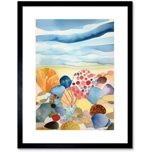 Artery8 Wall Art Print Seaside Beachcombing Colourful Seashells & Beach Pebbles Watercolour Painting Artwork Framed 9X7 Inch Size: W7" x H9" Black W7" x H9" Artery8 Wall Art Print Seaside Beachcombing Colourful Seashells & Beach Pebbles Watercolour Painting Artwork Framed 9X7 Inch Size: W7" x H9" Black W7" x H9"