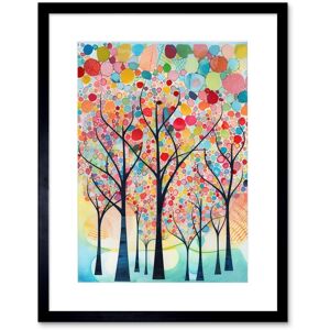 Artery8 Wall Art Print Colourful Trees Blooming In Spring Folk Art Watercolour Painting Artwork Framed 9X7 Inch in Black Size: W7" x H9" Black W7" x H9" Artery8 Wall Art Print Colourful Trees Blooming In Spring Folk Art Watercolour Painting Artwork Framed 9X7 Inch in Black Size: W7" x H9" Black W7" x H9"