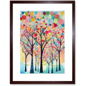 Artery8 Wall Art Print Colourful Trees Blooming In Spring Folk Art Watercolour Painting Artwork Framed 9X7 Inch in Brown Size: W7" x H9" Brown W7" x H9" Artery8 Wall Art Print Colourful Trees Blooming In Spring Folk Art Watercolour Painting Artwork Framed 9X7 Inch in Brown Size: W7" x H9" Brown W7" x H9"