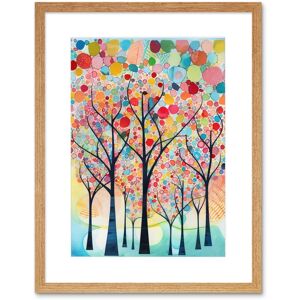 Artery8 Wall Art Print Colourful Trees Blooming In Spring Folk Art Watercolour Painting Artwork Framed 9X7 Inch in Beige Size: W7" x H9" Beige W7" x H9" Artery8 Wall Art Print Colourful Trees Blooming In Spring Folk Art Watercolour Painting Artwork Framed 9X7 Inch in Beige Size: W7" x H9" Beige W7" x H9"