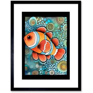 Artery8 Wall Art Print Clownfish In Coral Patterns Folk Art Watercolour Painting Artwork Framed 9X7 Inch in Black Size: W7" x H9" Black W7" x H9" Artery8 Wall Art Print Clownfish In Coral Patterns Folk Art Watercolour Painting Artwork Framed 9X7 Inch in Black Size: W7" x H9" Black W7" x H9"