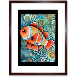 Artery8 Wall Art Print Clownfish In Coral Patterns Folk Art Watercolour Painting Artwork Framed 9X7 Inch in Brown Size: W7" x H9" Brown W7" x H9" Artery8 Wall Art Print Clownfish In Coral Patterns Folk Art Watercolour Painting Artwork Framed 9X7 Inch in Brown Size: W7" x H9" Brown W7" x H9"