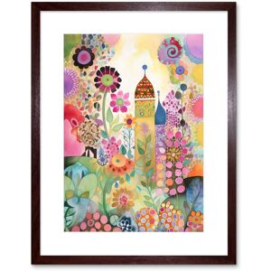 Artery8 Wall Art Print Countryside Garden Flowers In Spring Folk Art Watercolour Painting Artwork Framed 9X7 Inch in Brown Size: W7" x H9" Brown W7" x H9" Artery8 Wall Art Print Countryside Garden Flowers In Spring Folk Art Watercolour Painting Artwork Framed 9X7 Inch in Brown Size: W7" x H9" Brown W7" x H9"