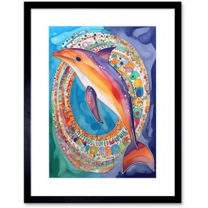 Artery8 Wall Art Print Rainbow Dolphin & Pattern Hoop Folk Art Watercolour Painting Artwork Framed 9X7 Inch in Black Size: W7" x H9" Black W7" x H9" Artery8 Wall Art Print Rainbow Dolphin & Pattern Hoop Folk Art Watercolour Painting Artwork Framed 9X7 Inch in Black Size: W7" x H9" Black W7" x H9"