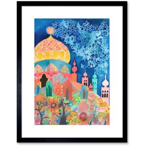 Artery8 Wall Art Print Islamic Mosque At Night Folk Art Watercolour Painting Artwork Framed 9X7 Inch in Black Size: W7" x H9" Black W7" x H9" Artery8 Wall Art Print Islamic Mosque At Night Folk Art Watercolour Painting Artwork Framed 9X7 Inch in Black Size: W7" x H9" Black W7" x H9"