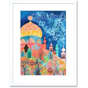 Artery8 Wall Art Print Islamic Mosque At Night Folk Art Watercolour Painting Artwork Framed 9X7 Inch in White Size: W7" x H9" White W7" x H9" Artery8 Wall Art Print Islamic Mosque At Night Folk Art Watercolour Painting Artwork Framed 9X7 Inch in White Size: W7" x H9" White W7" x H9"