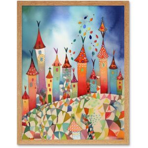 Artery8 Wall Art Print Celebration Day Cityscape Processional Street Folk Art Watercolour Painting Art Framed in Light Oak Size: W12" x H16" Light Oak W12" x H16" Artery8 Wall Art Print Celebration Day Cityscape Processional Street Folk Art Watercolour Painting Art Framed in Light Oak Size: W12" x H16" Light Oak W12" x H16"