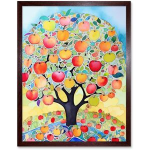 Artery8 Wall Art Print Apple Tree Fruit Harvest Day Folk Art Bright Watercolour Painting Art Framed in Brown Size: W12" x H16" Brown W12" x H16" Artery8 Wall Art Print Apple Tree Fruit Harvest Day Folk Art Bright Watercolour Painting Art Framed in Brown Size: W12" x H16" Brown W12" x H16"