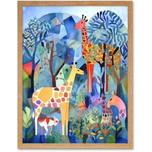 Artery8 Wall Art Print Grazing Animals Folk Art Watercolour Painting Art Framed in Light Oak Size: W12" x H16" Light Oak W12" x H16" Artery8 Wall Art Print Grazing Animals Folk Art Watercolour Painting Art Framed in Light Oak Size: W12" x H16" Light Oak W12" x H16"