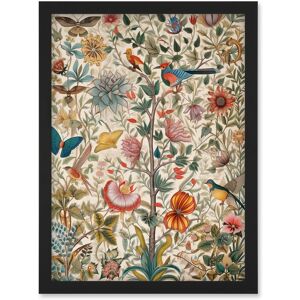 Artery8 Butterflies & Flower Plants Pattern Folk Art Watercolour Painting Artwork Framed Wall Art Print A4 in Black Black Artery8 Butterflies & Flower Plants Pattern Folk Art Watercolour Painting Artwork Framed Wall Art Print A4 in Black Black