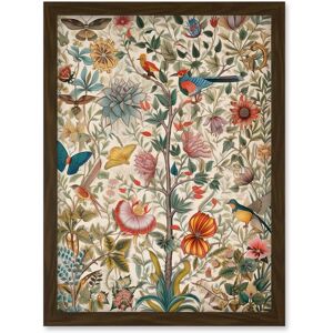 Artery8 Butterflies & Flower Plants Pattern Folk Art Watercolour Painting Artwork Framed Wall Art Print A4 in Brown Brown Artery8 Butterflies & Flower Plants Pattern Folk Art Watercolour Painting Artwork Framed Wall Art Print A4 in Brown Brown