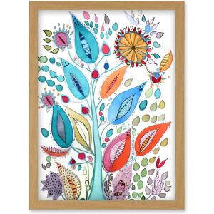 Artery8 Embroidery Style Flowers Folk Art Watercolour Painting Artwork Framed Wall Art Print A4 in Light Oak Light Oak Artery8 Embroidery Style Flowers Folk Art Watercolour Painting Artwork Framed Wall Art Print A4 in Light Oak Light Oak