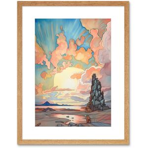 Artery8 Wall Art Print Atmospheric Clouds Over Mono Lake at Dawn Lakeside Rock Landscape Modern Watercolour Painting Artwork Framed 9X7 Inch Beige W7" x H9" Artery8 Wall Art Print Atmospheric Clouds Over Mono Lake at Dawn Lakeside Rock Landscape Modern Watercolour Painting Artwork Framed 9X7 Inch Beige W7" x H9"