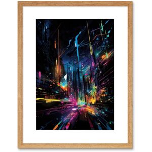 Artery8 Wall Art Print New York City at Night Modern Abstract Neon Contrast Painting Artwork Framed 9X7 Inch in Beige Size: W7" x H9" Beige W7" x H9" Artery8 Wall Art Print New York City at Night Modern Abstract Neon Contrast Painting Artwork Framed 9X7 Inch in Beige Size: W7" x H9" Beige W7" x H9"