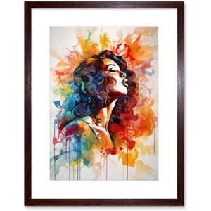 Artery8 Wall Art Print Woman with Synesthesia Listening to Rainbow Colour Music Modern Watercolour Painting Artwork Framed 9X7 Inch Size: W7" x H9" Brown W7" x H9" Artery8 Wall Art Print Woman with Synesthesia Listening to Rainbow Colour Music Modern Watercolour Painting Artwork Framed 9X7 Inch Size: W7" x H9" Brown W7" x H9"